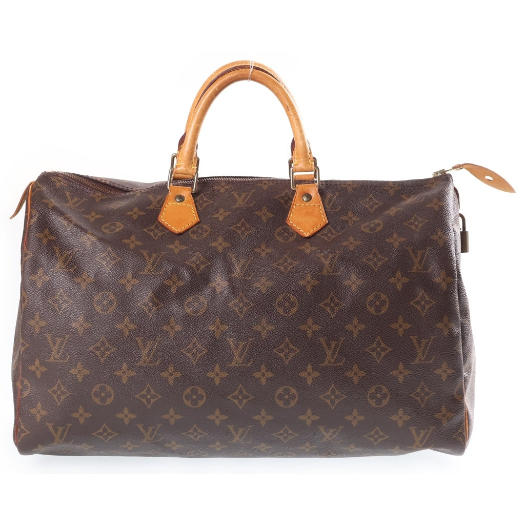 LOUIS VUITTON(ルイヴィトン) モノグラム スピーディ40 ハンドバッグ ボストンバッグ ブラウン レザー×PVC M41522 ゴールド金具 レディース
