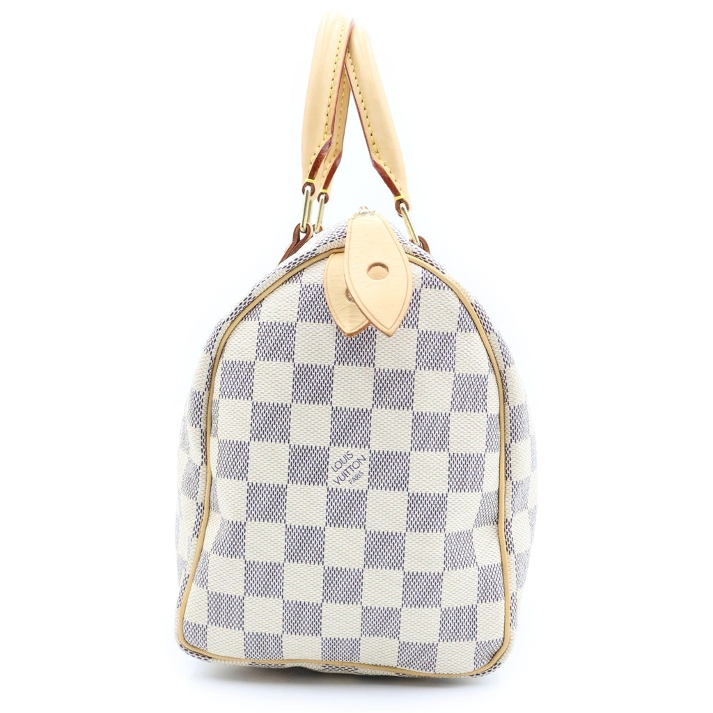 LOUIS VUITTON(ルイヴィトン) ダミエアズール スピーディ25 ハンドバッグ ボストンバッグ アイボリー レザー×PVC N41534 ゴールド金具 レディース