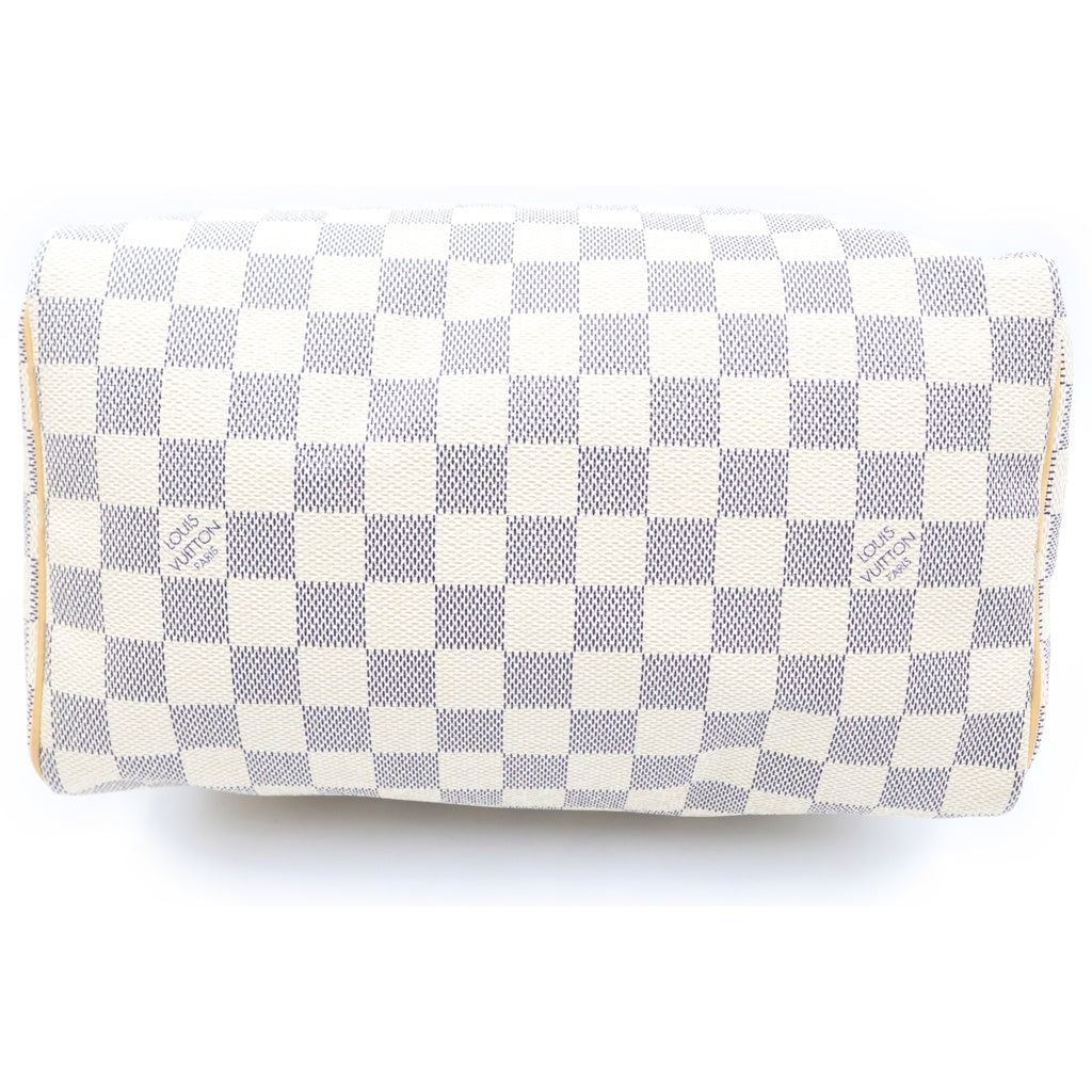 LOUIS VUITTON(ルイヴィトン) ダミエアズール スピーディ25 ハンドバッグ ボストンバッグ アイボリー レザー×PVC N41534 ゴールド金具 レディース