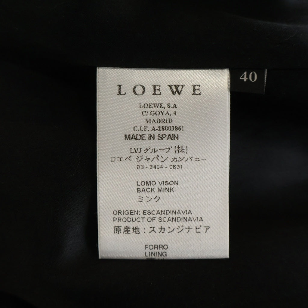 LOEWE(ロエベ) ノーカラーベルト付ミンクファーコート グレー レディース