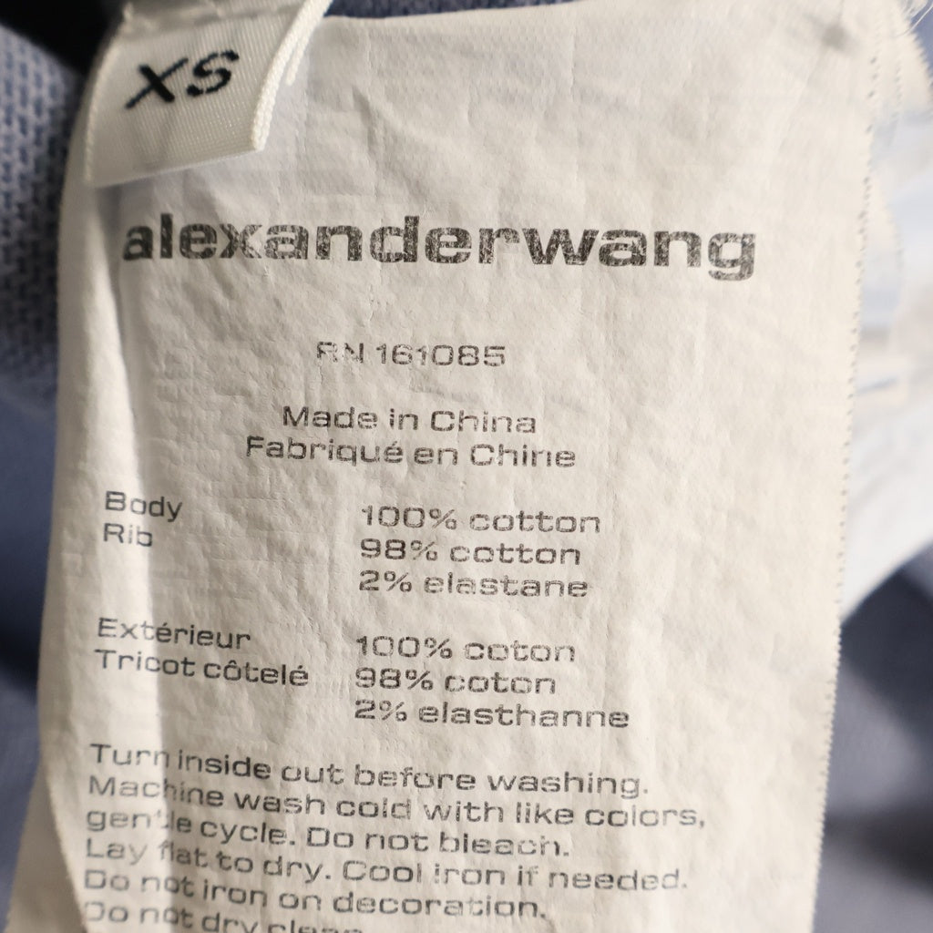 ALEXANDER WANG(アレキサンダーワン) Half Zip Mock Neck Sweatshirt ハーフジップ モックネック スウェットシャツ トレーナー ブルー UCC2231612 レディース