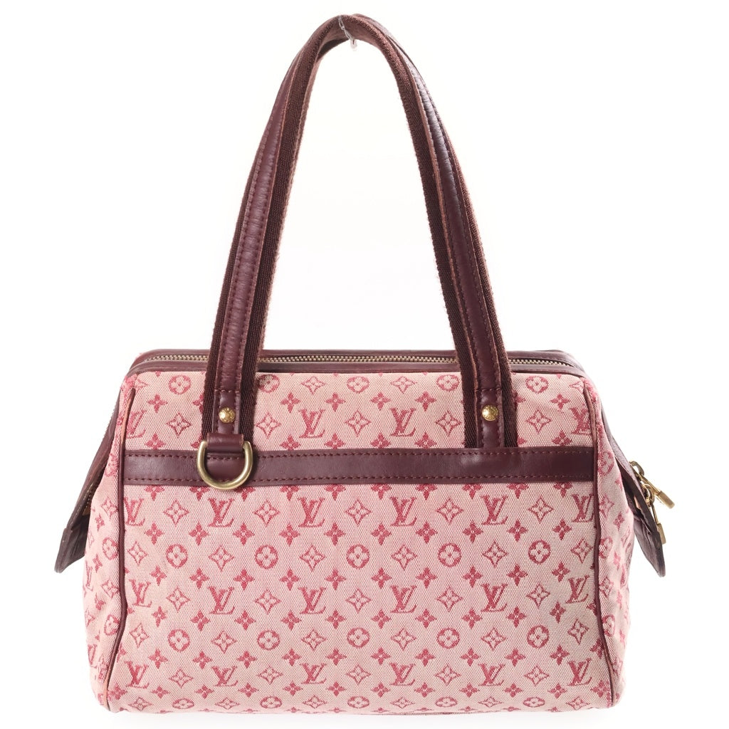 LOUIS VUITTON(ルイヴィトン) モノグラム ミニ ジョゼフィーヌPM ハンドバッグ ワインレッド レザー×キャンバス M92216 ゴールド金具 レディース