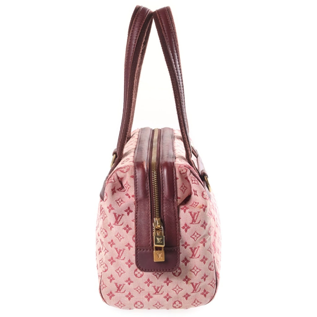 LOUIS VUITTON(ルイヴィトン) モノグラム ミニ ジョゼフィーヌPM ハンドバッグ ワインレッド レザー×キャンバス M92216 ゴールド金具 レディース