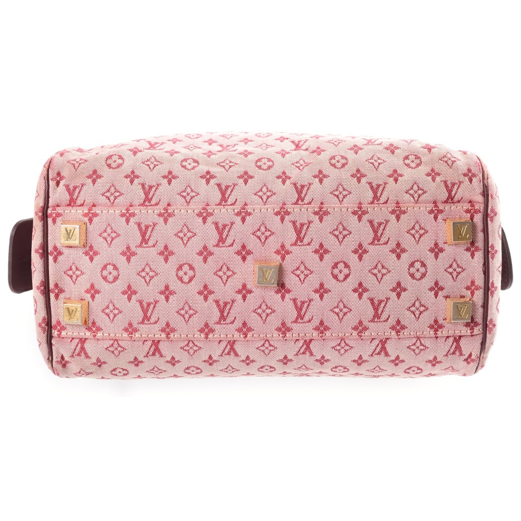LOUIS VUITTON(ルイヴィトン) モノグラム ミニ ジョゼフィーヌPM ハンドバッグ ワインレッド レザー×キャンバス M92216 ゴールド金具 レディース