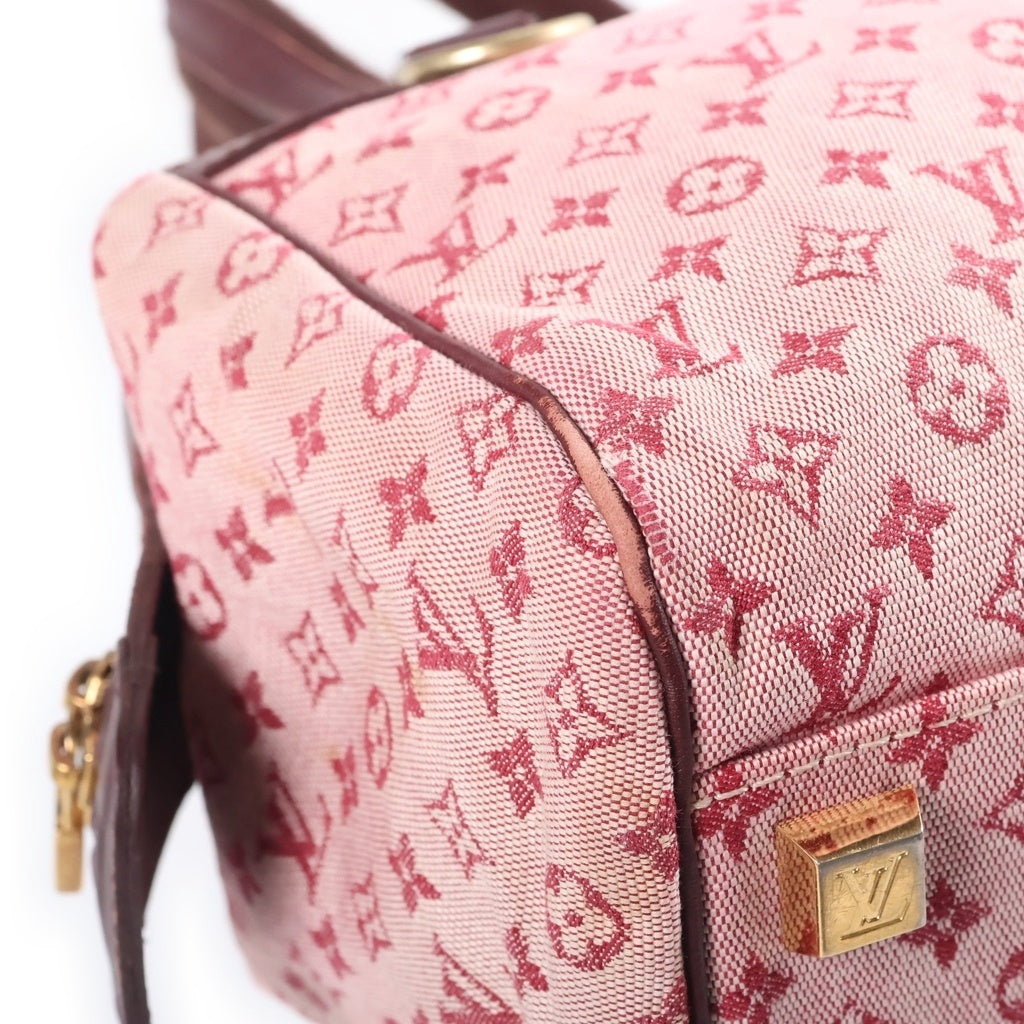 LOUIS VUITTON(ルイヴィトン) モノグラム ミニ ジョゼフィーヌPM ハンドバッグ ワインレッド レザー×キャンバス M92216 ゴールド金具 レディース