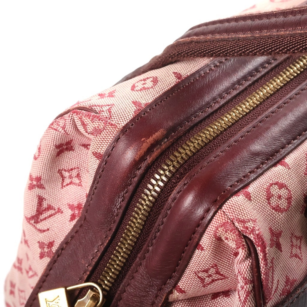 LOUIS VUITTON(ルイヴィトン) モノグラム ミニ ジョゼフィーヌPM ハンドバッグ ワインレッド レザー×キャンバス M92216 ゴールド金具 レディース