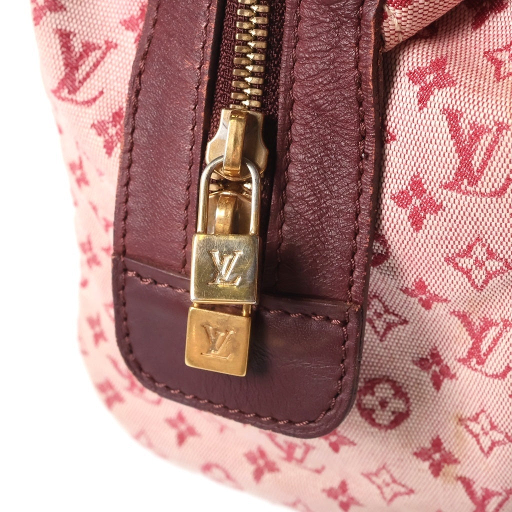 LOUIS VUITTON(ルイヴィトン) モノグラム ミニ ジョゼフィーヌPM ハンドバッグ ワインレッド レザー×キャンバス M92216 ゴールド金具 レディース