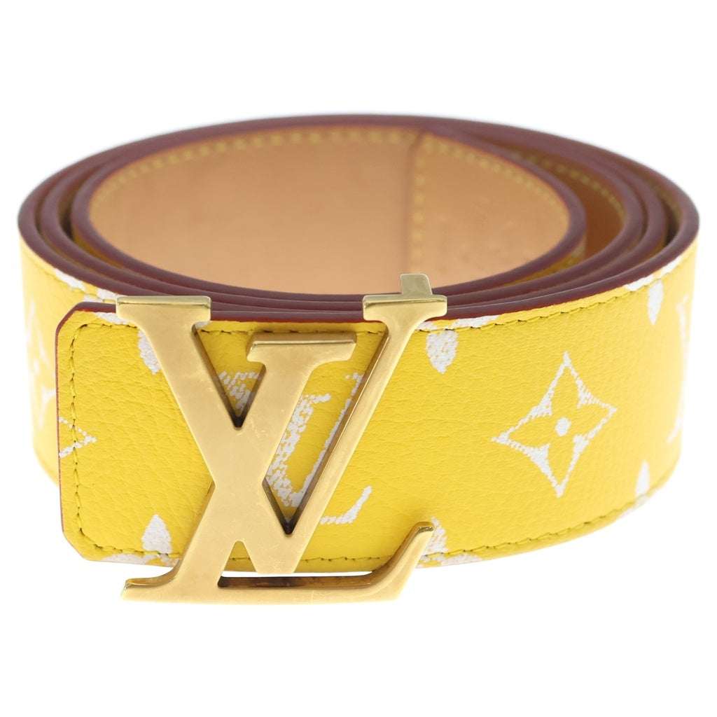 LOUIS VUITTON(ルイヴィトン) モノグラム LVイニシャル サンチュール レザーベルト イエロー×ブラウン 90/36 M8458 ゴールド金具