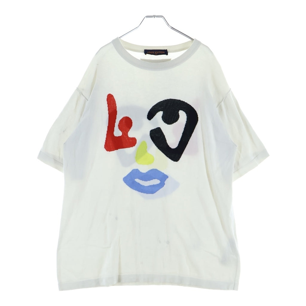 LOUIS VUITTON(ルイヴィトン) 22年 フェイスグラフィック 半袖ニット ホワイト #XL RM222M JS5 HNN01W