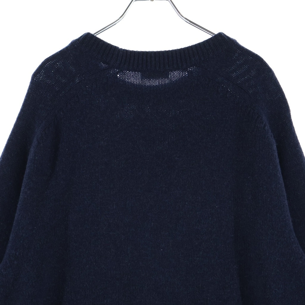 Christian Dior(クリスチャンディオール) アトリエ刺繍 ロングスリーブ ウールニットセーター ネイビー #XXL 213M640AT298 レディース