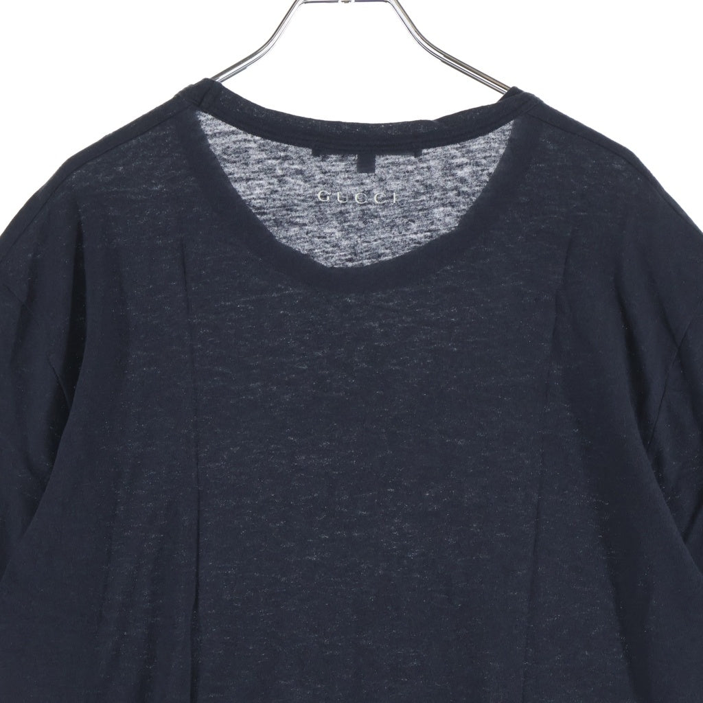 GUCCI(グッチ) 半袖カットソー プリント Tシャツ ブラック コットン 377734