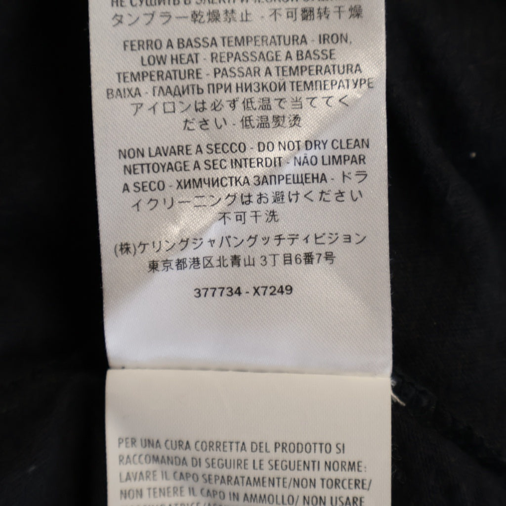 GUCCI(グッチ) 半袖カットソー プリント Tシャツ ブラック コットン 377734
