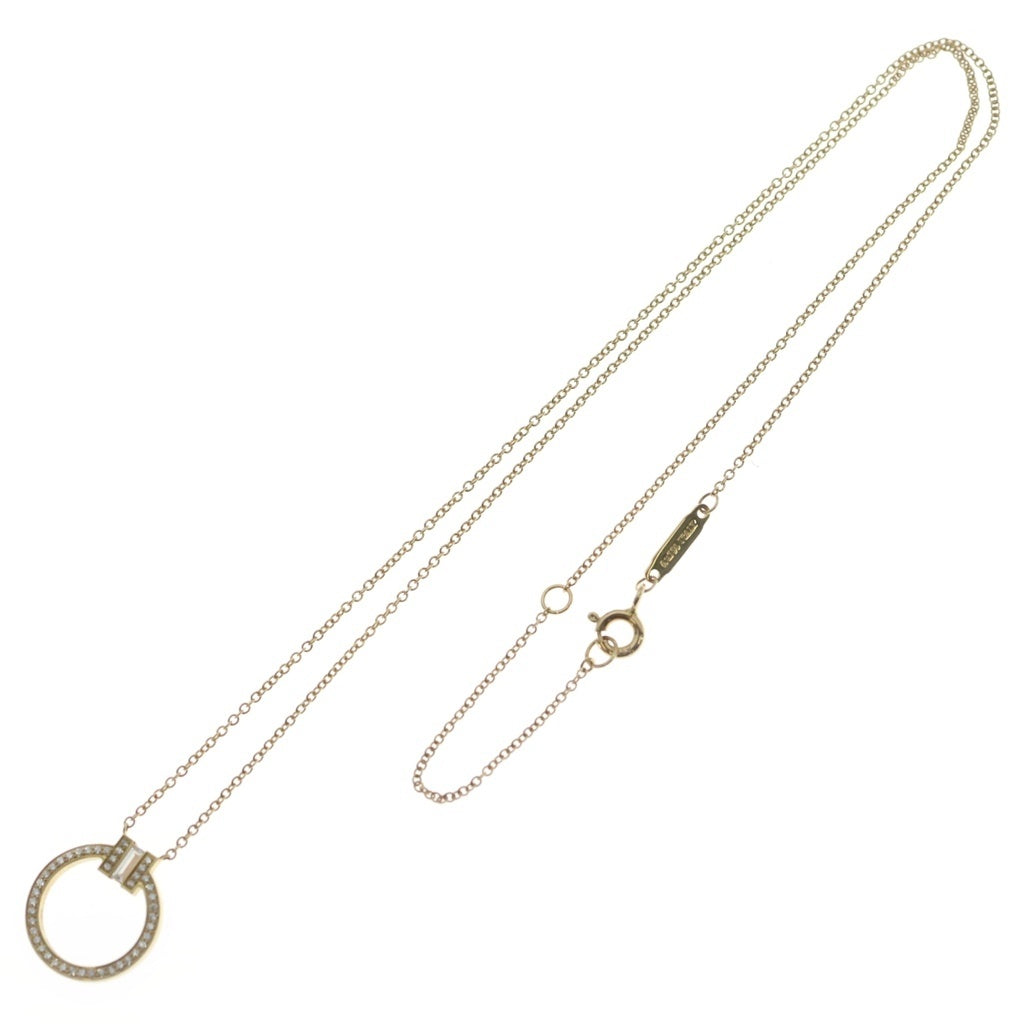 TIFFANY & Co.(ティファニー) Tサークル ダイヤ ネックレス イエローゴールド Au750YG レディース