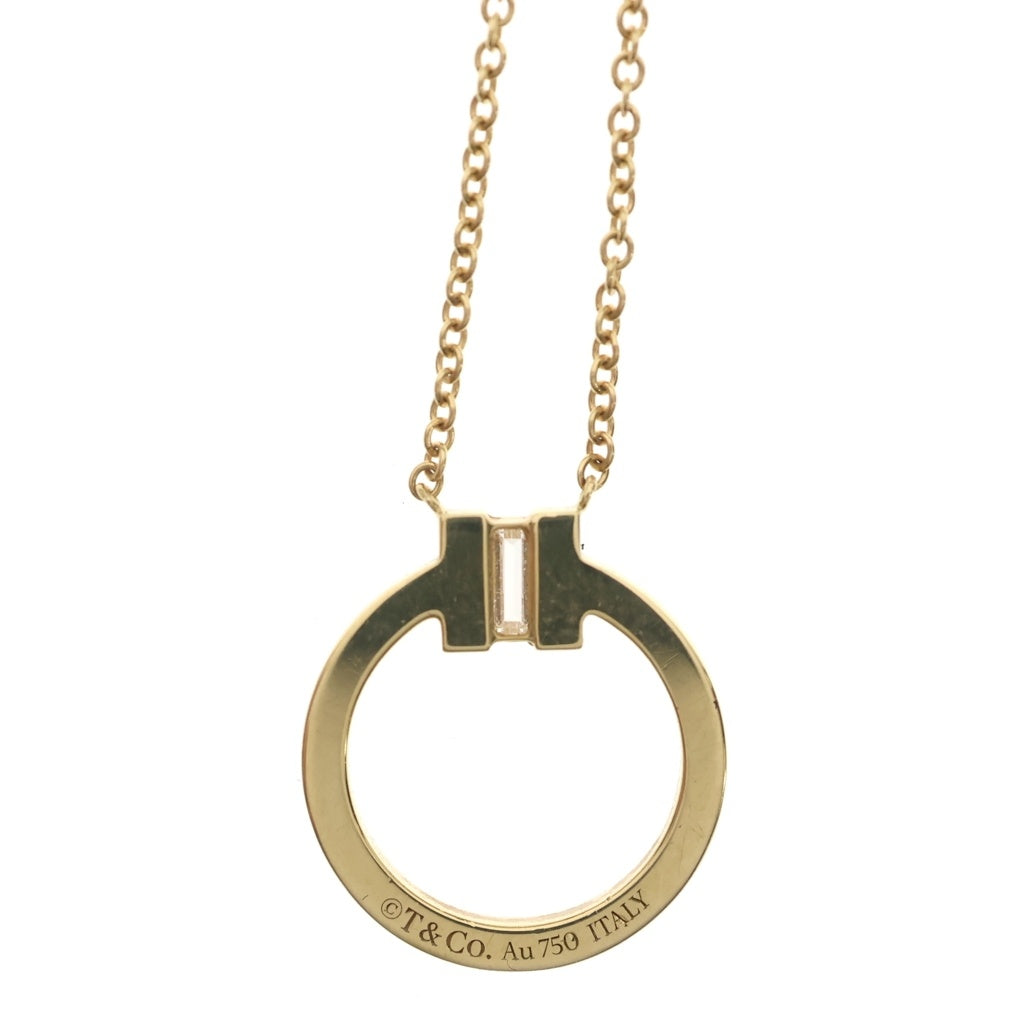 TIFFANY & Co.(ティファニー) Tサークル ダイヤ ネックレス イエローゴールド Au750YG レディース