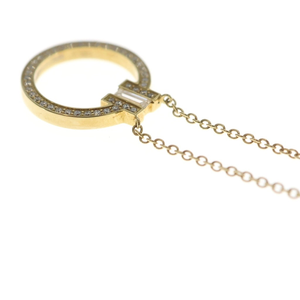 TIFFANY & Co.(ティファニー) Tサークル ダイヤ ネックレス イエローゴールド Au750YG レディース