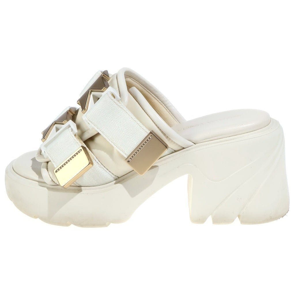 BOTTEGA VENETA(ボッテガヴェネタ) ダブルベルト フラッシュ フラットサンダル アイボリー レディース