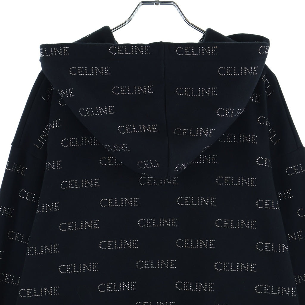CELINE(セリーヌ) スタッズ ルーズフーディー ブラック コットン 2Y968670Q
