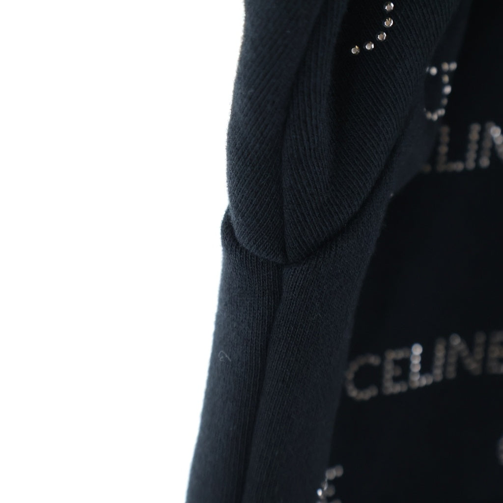 CELINE(セリーヌ) スタッズ ルーズフーディー ブラック コットン 2Y968670Q