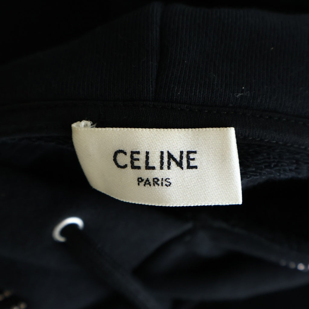 CELINE(セリーヌ) スタッズ ルーズフーディー ブラック コットン 2Y968670Q