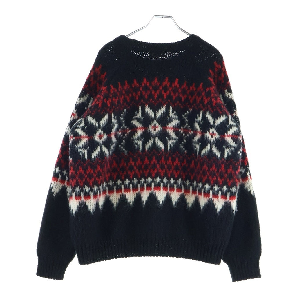 CELINE(セリーヌ) 22AW フェアアイル ロゴニットクルーネックセーター ウール ブラック/レッド 2AA80628S