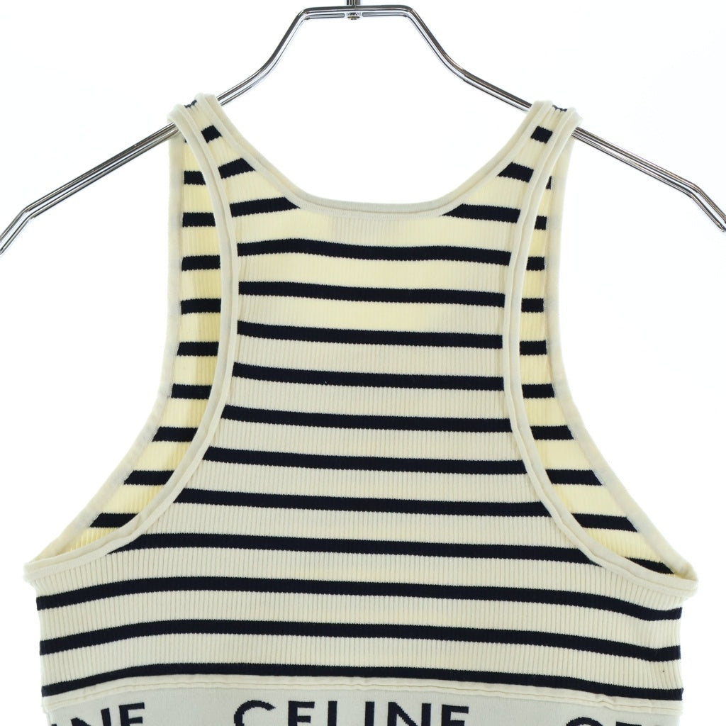 CELINE(セリーヌ) ボーダー タンクトップ アイボリー/ブラック コットン 2A220372N レディース