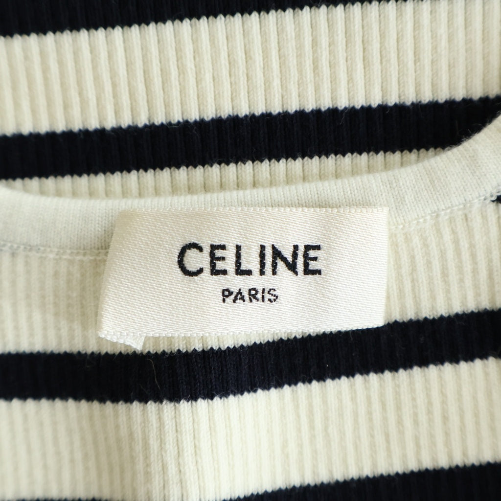 CELINE(セリーヌ) ボーダー タンクトップ アイボリー/ブラック コットン 2A220372N レディース