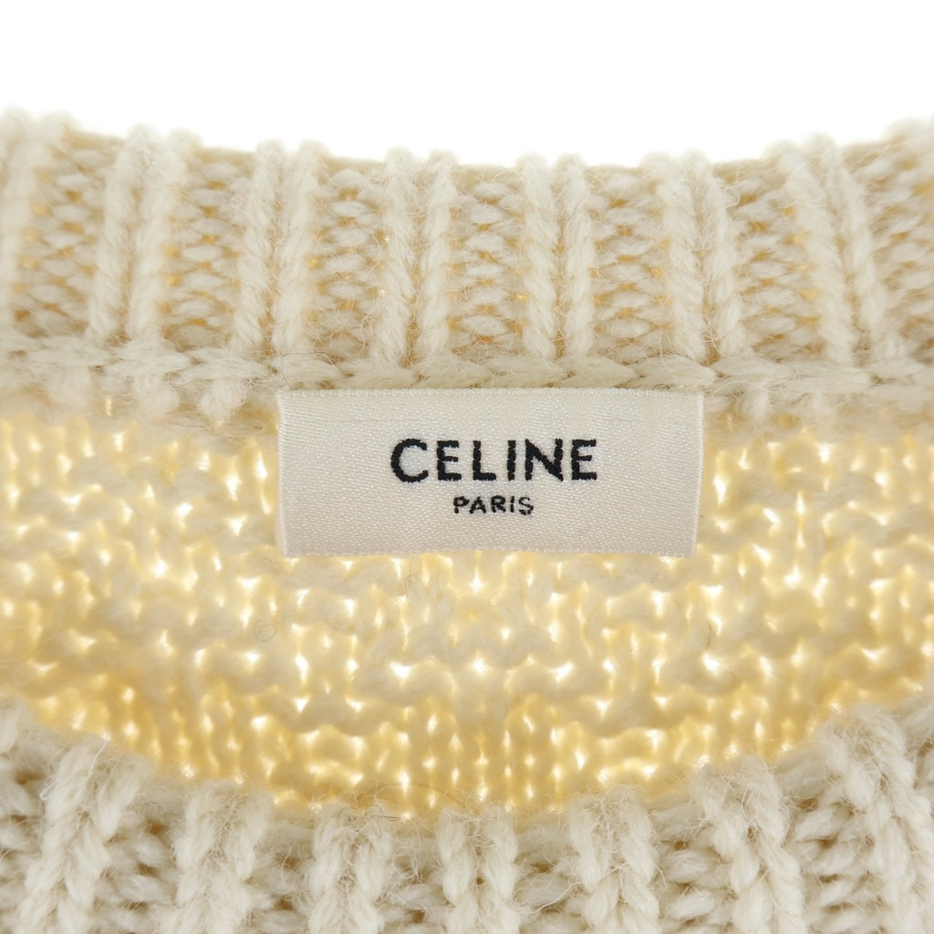 CELINE(セリーヌ) 22AW ウール トリオンフ クルーネック フィッシャーマン ニット アイボリー AD09305T レディース