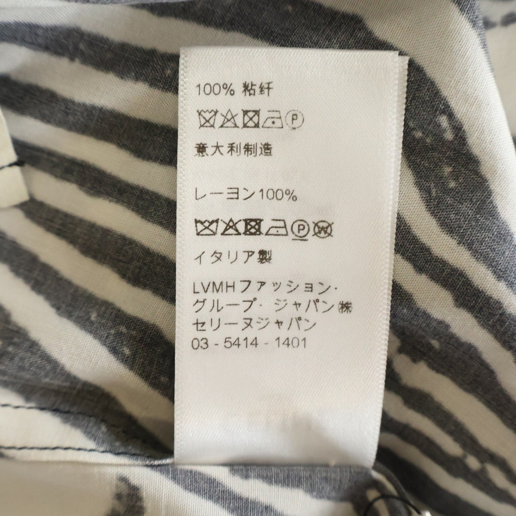 CELINE(セリーヌ) 22SS ゼブラプリント オープンカラー ハワイアンシャツ ホワイト ブラック 2C517346Q レディース