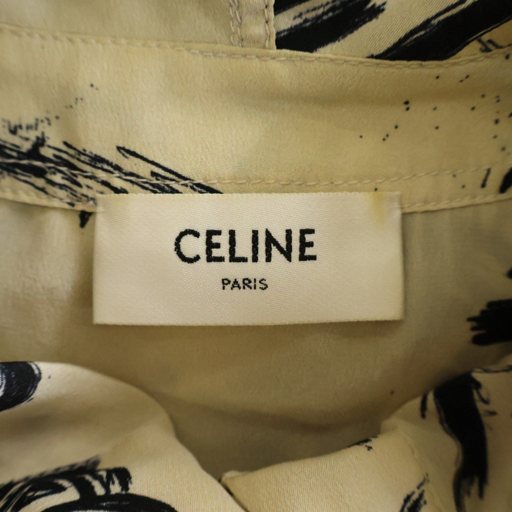 CELINE(セリーヌ) トリオンフ グラフィックロゴ フーデット プルオーバー ブラウン シルク 2B636731R レディース