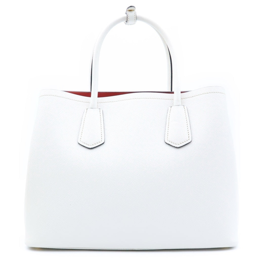 PRADA(プラダ) サフィアーノ ドゥーブレ ミディアム 2WAY ハンドバッグ ショルダーバッグ ホワイト レザー 1BG775 レディース