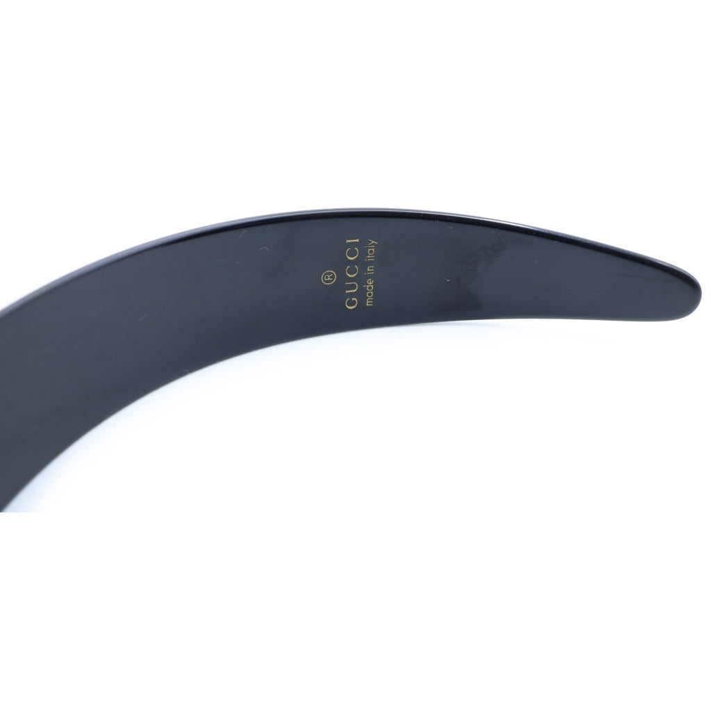 GUCCI(グッチ) インターロキング ラインストーン カチューシャ ヘアバンド ブラック レディース