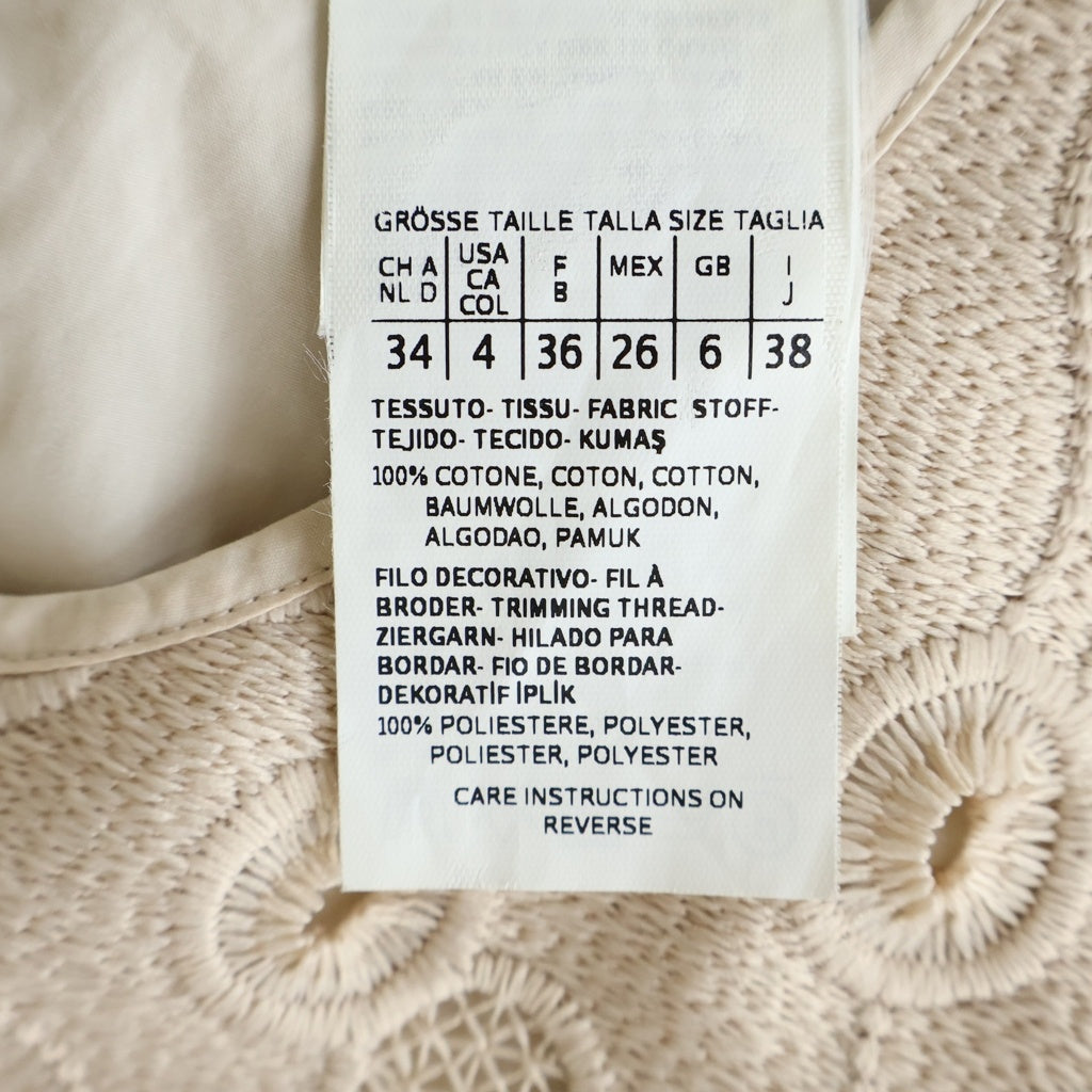 Max Mara(マックスマーラ) Sleeveless Dress ノースリーブ 刺繍デザインドレス ワンピース ベージュ 62212177 レディース