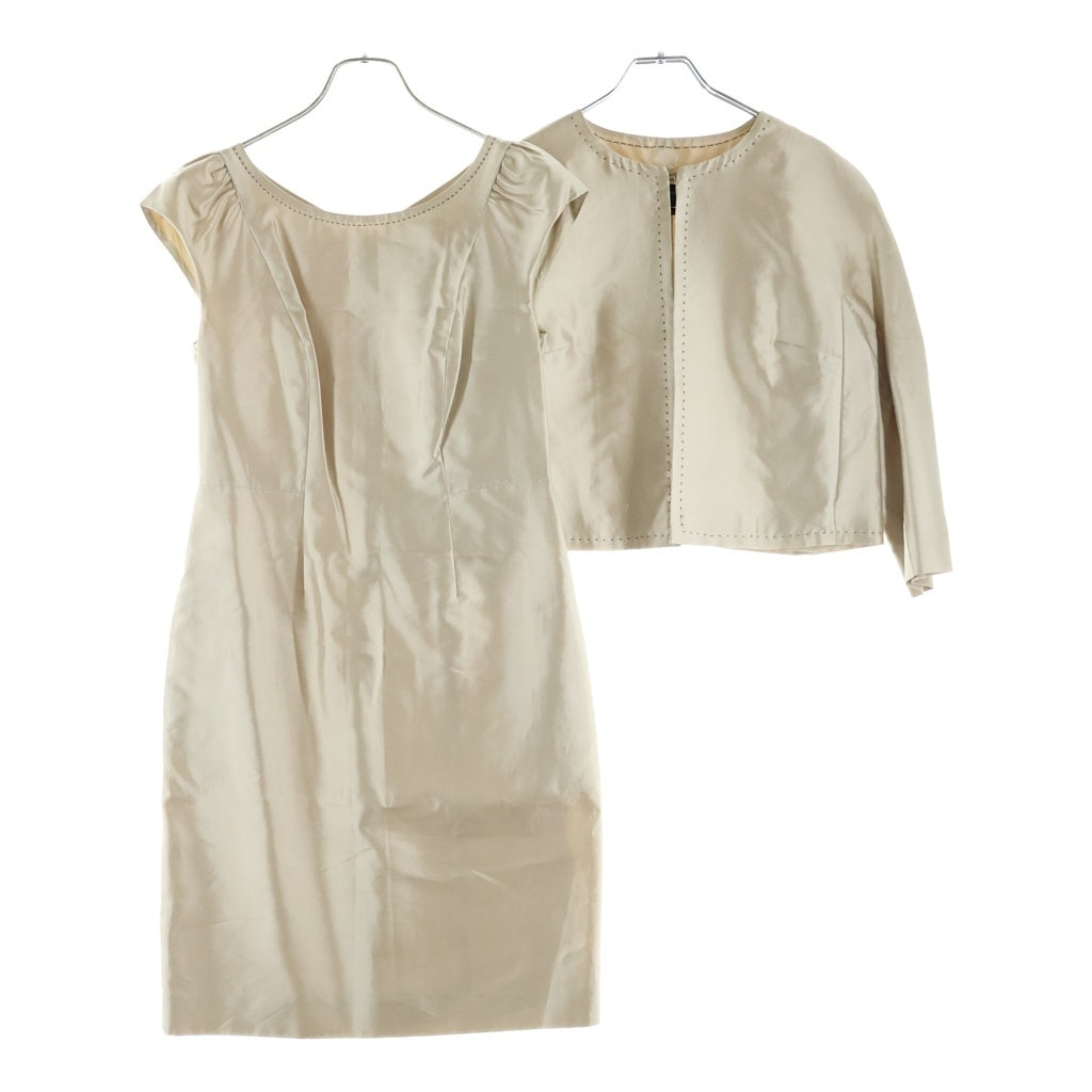 Weekend Max Mara(ウィークエンド マックスマーラ) ノースリーブドレス ワンピース&ノーカラージャケット セットアップ ステッチ ベージュ 50410571 レディース