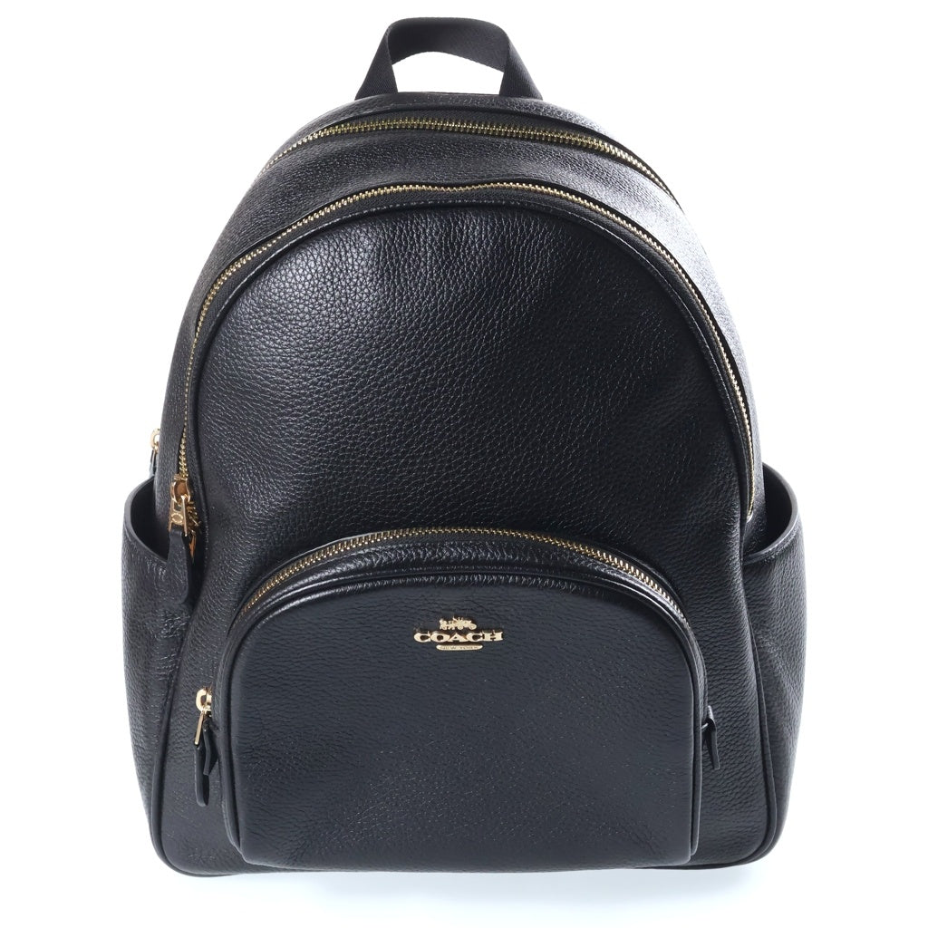 COACH(コーチ) ロゴ レザー バックパック デイパック リュックサック ゴールド金具 ブラック 5666 レディース