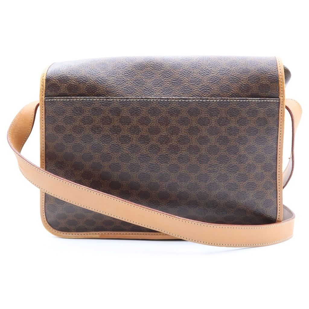 CELINE(セリーヌ) マカダム PV レザー ショルダーバッグ ゴールド金具 ブラウン レディース