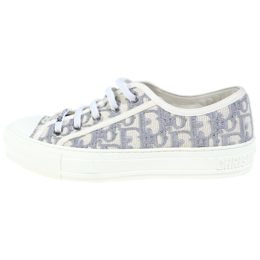 Christian Dior(クリスチャンディオール) ウォーキンディオール オブリークエンブロイダリーコットン スニーカー ホワイト×グレー KCK211OBE S21U レディース