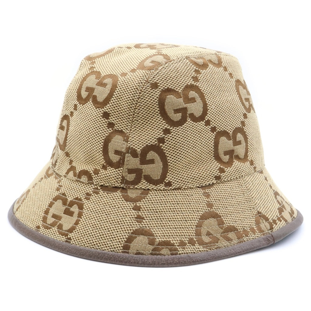 GUCCI(グッチ) ジャンボGG キャンバス バケットハット 帽子 ベージュ 681256 3HAGJ レディース