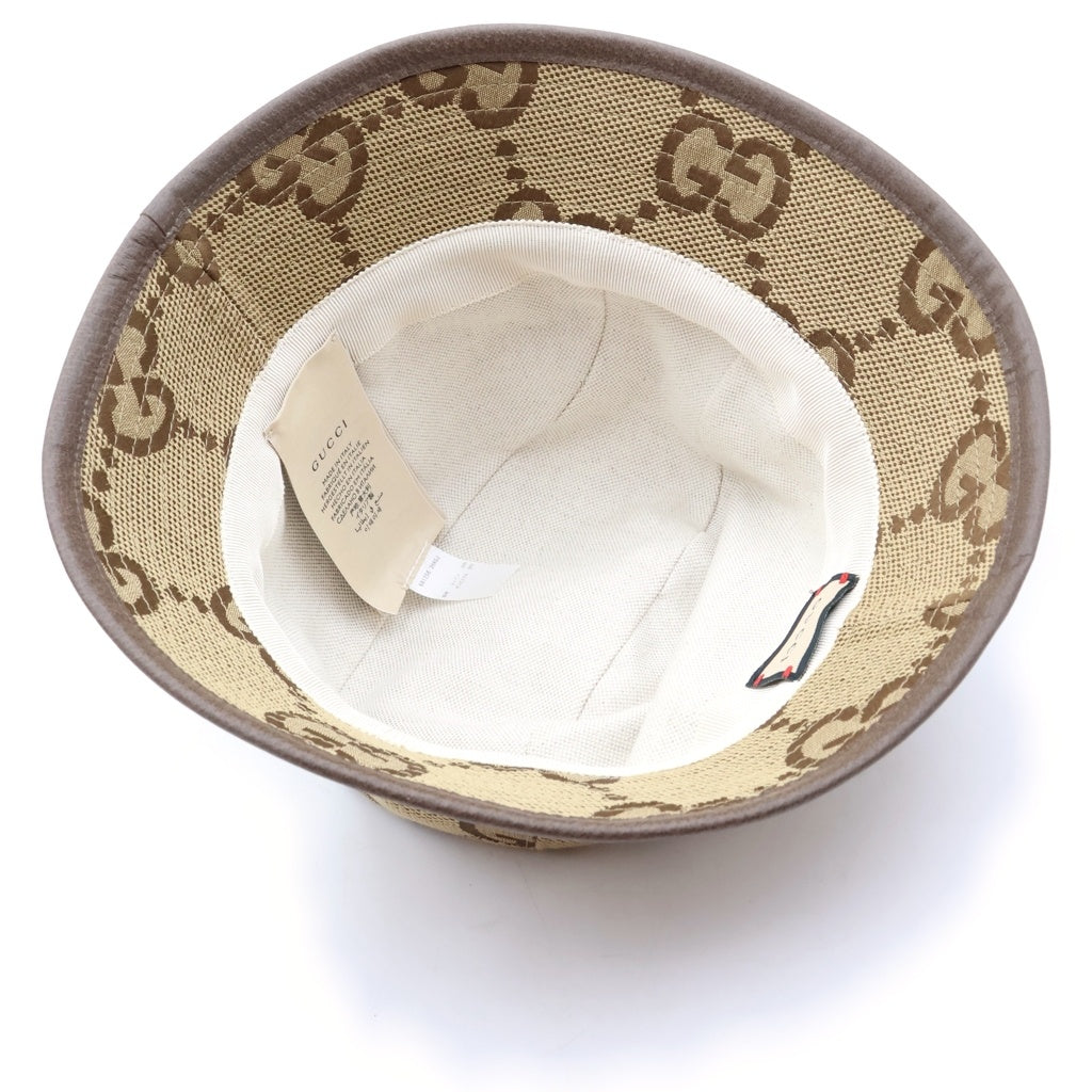 GUCCI(グッチ) ジャンボGG キャンバス バケットハット 帽子 ベージュ 681256 3HAGJ レディース