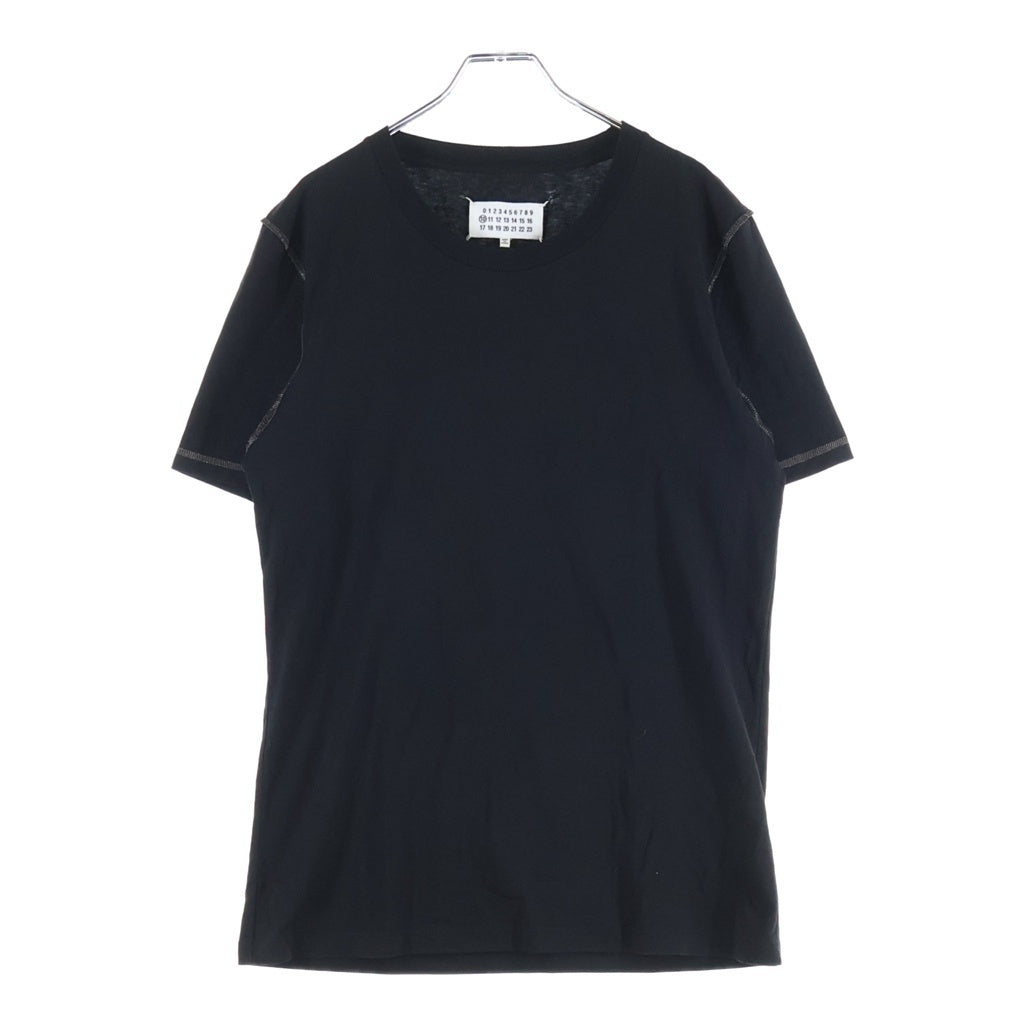 Maison Margiela(メゾンマルジェラ) 17AW インサイドアウト ステッチデザイン クルーネック半袖 Tシャツ カットソー ブラック S50GC0477 S22431
