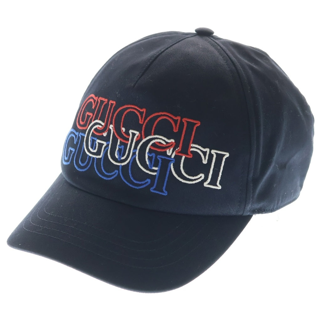 GUCCI(グッチ) ロゴ 刺繍 ベースボールキャップ ネイビー #XL 788548