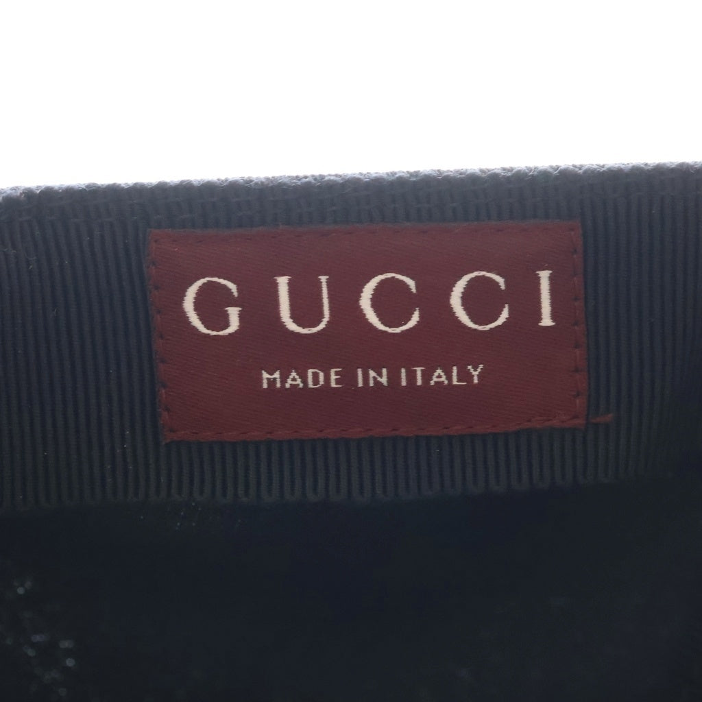 GUCCI(グッチ) ロゴ 刺繍 ベースボールキャップ ネイビー #XL 788548