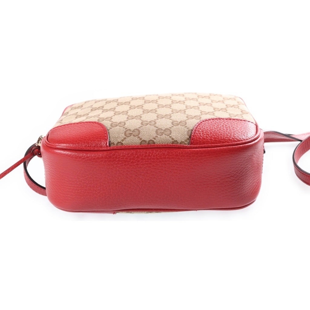 GUCCI(グッチ) GGキャンバス ショルダーバッグ レッド×ベージュ キャンバス×レザー 449413 レディース