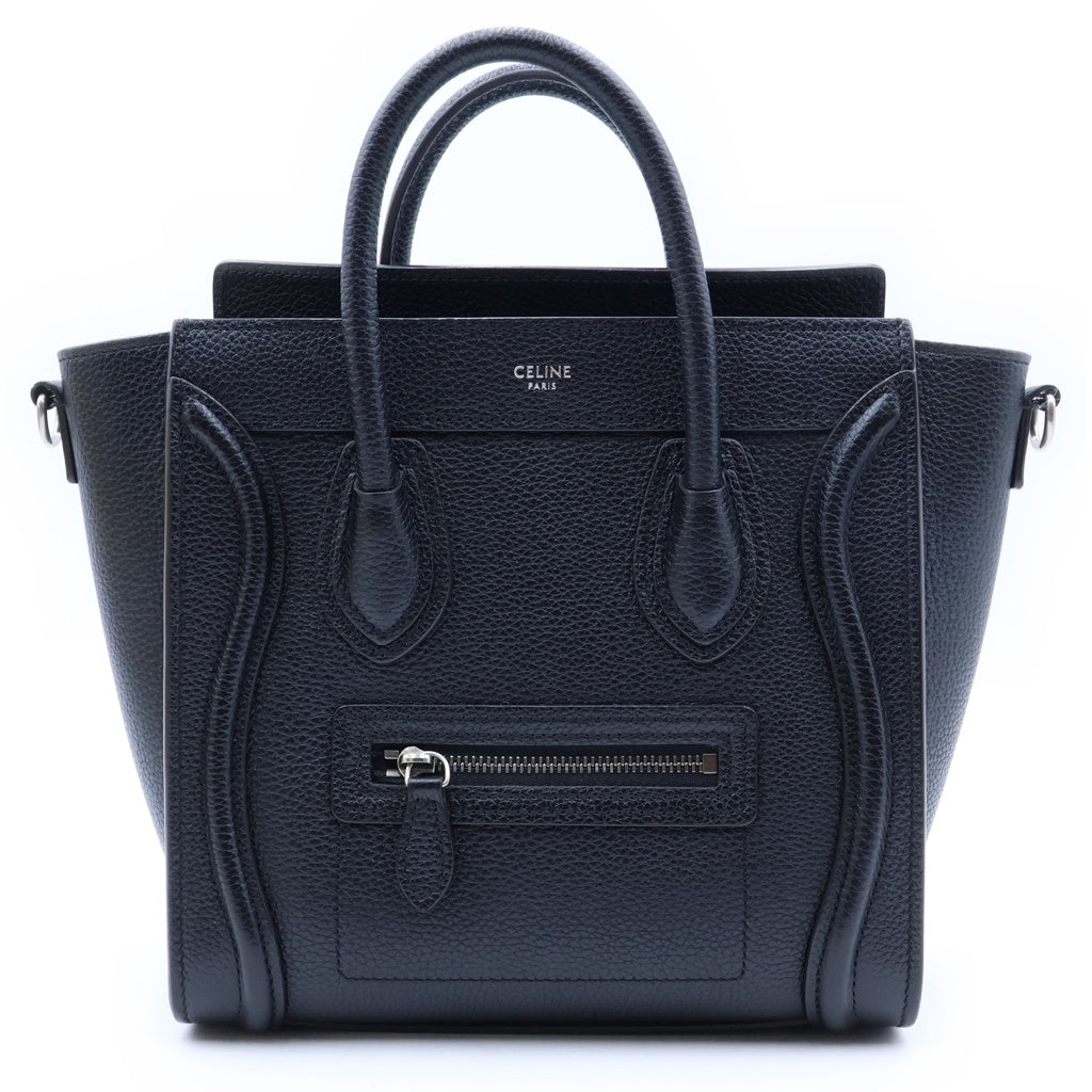 CELINE(セリーヌ) ラゲージ ナノ ハンドバッグ ショルダーバッグ 2WAY ブラック レザー 189243DRU.38NO レディース