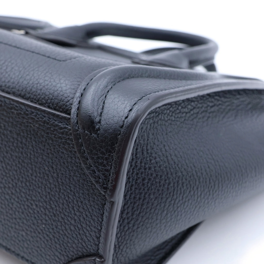 CELINE(セリーヌ) ラゲージ ナノ ハンドバッグ ショルダーバッグ 2WAY ブラック レザー 189243DRU.38NO レディース
