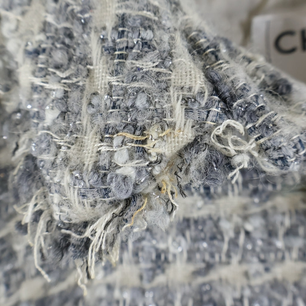 CHANEL(シャネル) 05A ココマーク パールボタン ファンシー ラメ ツイード 7分袖 ステンカラー ジャケット グレー レディース P26859V17036