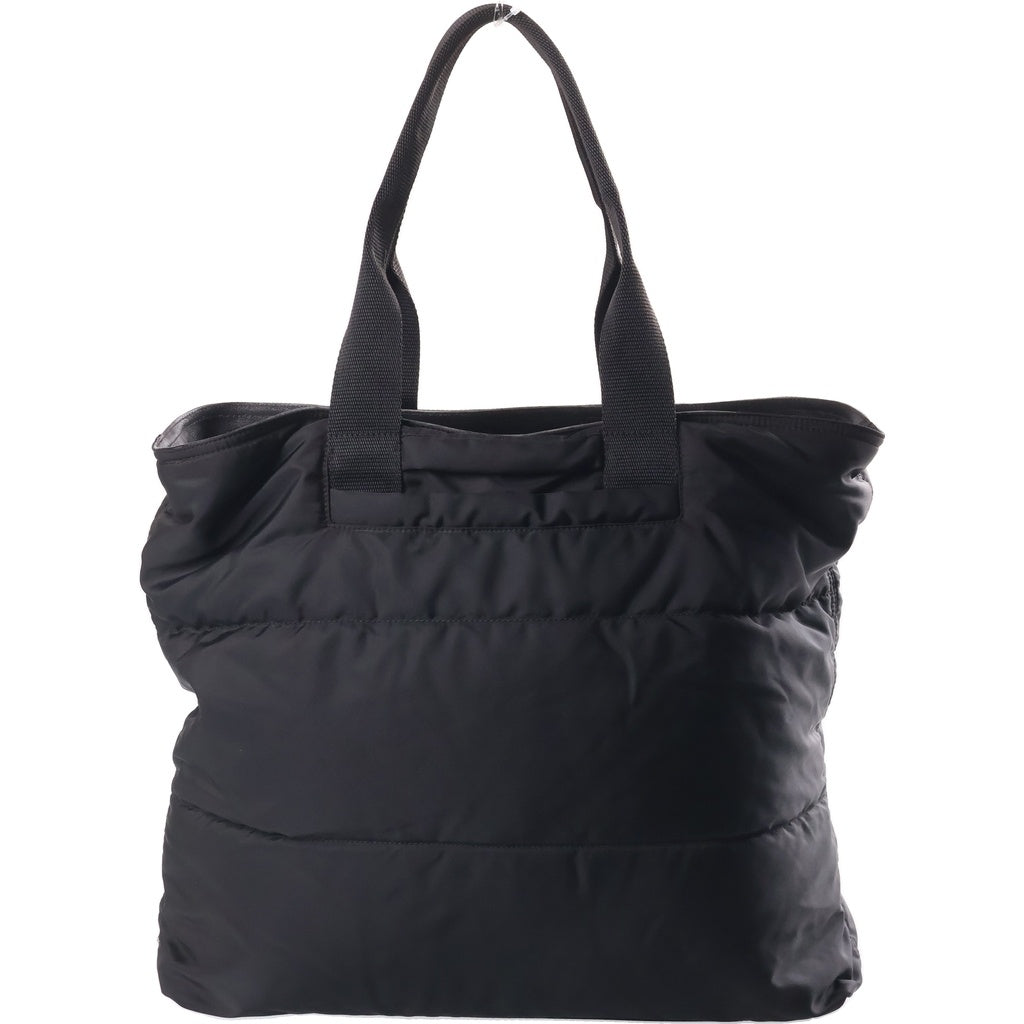 PRADA(プラダ) トライアングルロゴプレート ナイロン レザー トートバッグ シルバー金具 ブラック VS0173 レディース