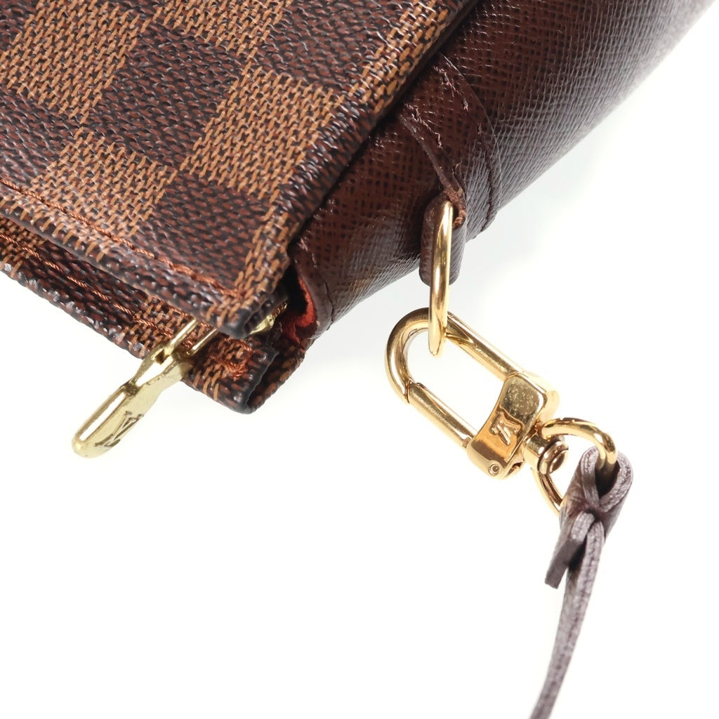 LOUIS VUITTON(ルイヴィトン) ダミエ トゥルースメイクアップ ハンドバッグ アクセサリーポーチ ブラウン PVC×レザー N51982 レディース