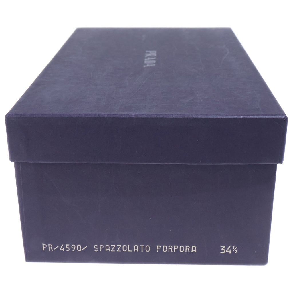 PRADA(プラダ) レザー スクエアトゥ ヒール シューズ ミュール ボルドー レディース
