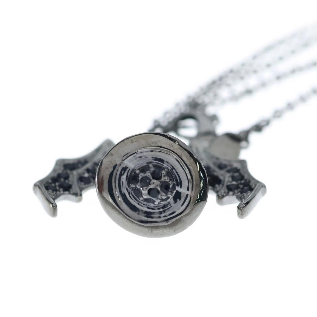 Vivienne Westwood(ヴィヴィアンウエストウッド) バットウィング オーブ ラインストーン ネックレス ペンダント チェーン ブラック レディース