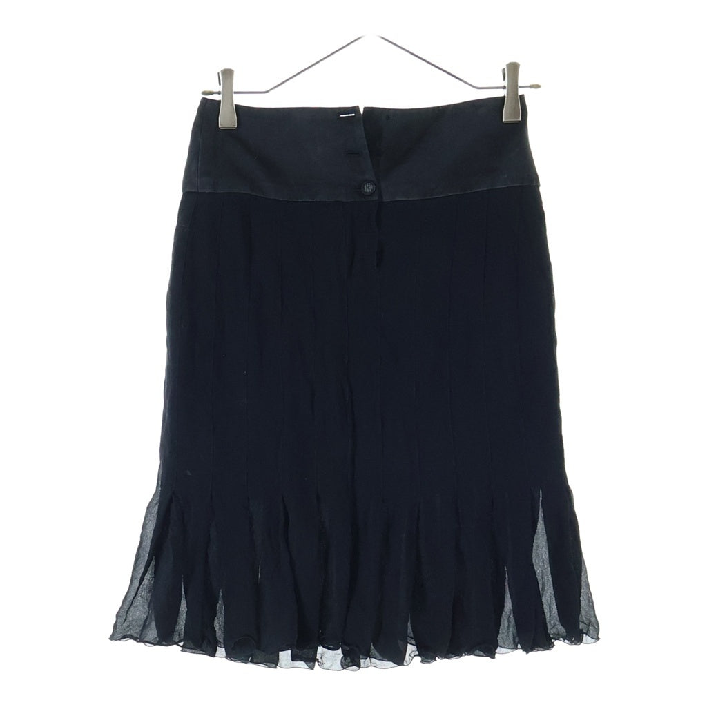 CHANEL(シャネル) 03AW VINTAGE Pleats Flare Skirt プリーツフレアスカート シルク フランス製 ブラック P21673W03166 レディース